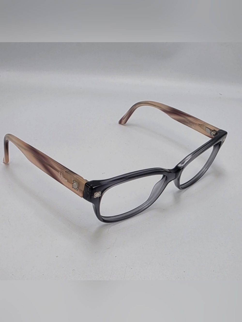 Christian Dior CD3179 HV2 Eyeglass Frames Transparent Grey Square 52mm Authentic